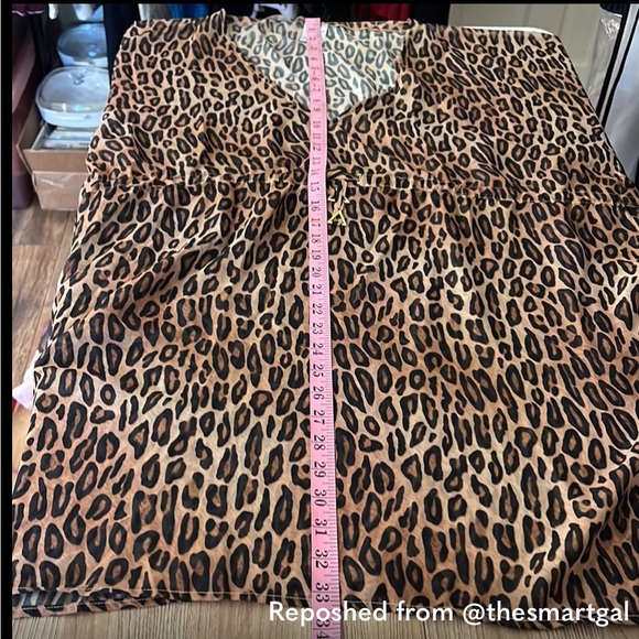 Christian LaCroix Swiminista sheer leopard swimsuit cover up M/L coverup swim - Picture 3 of 7